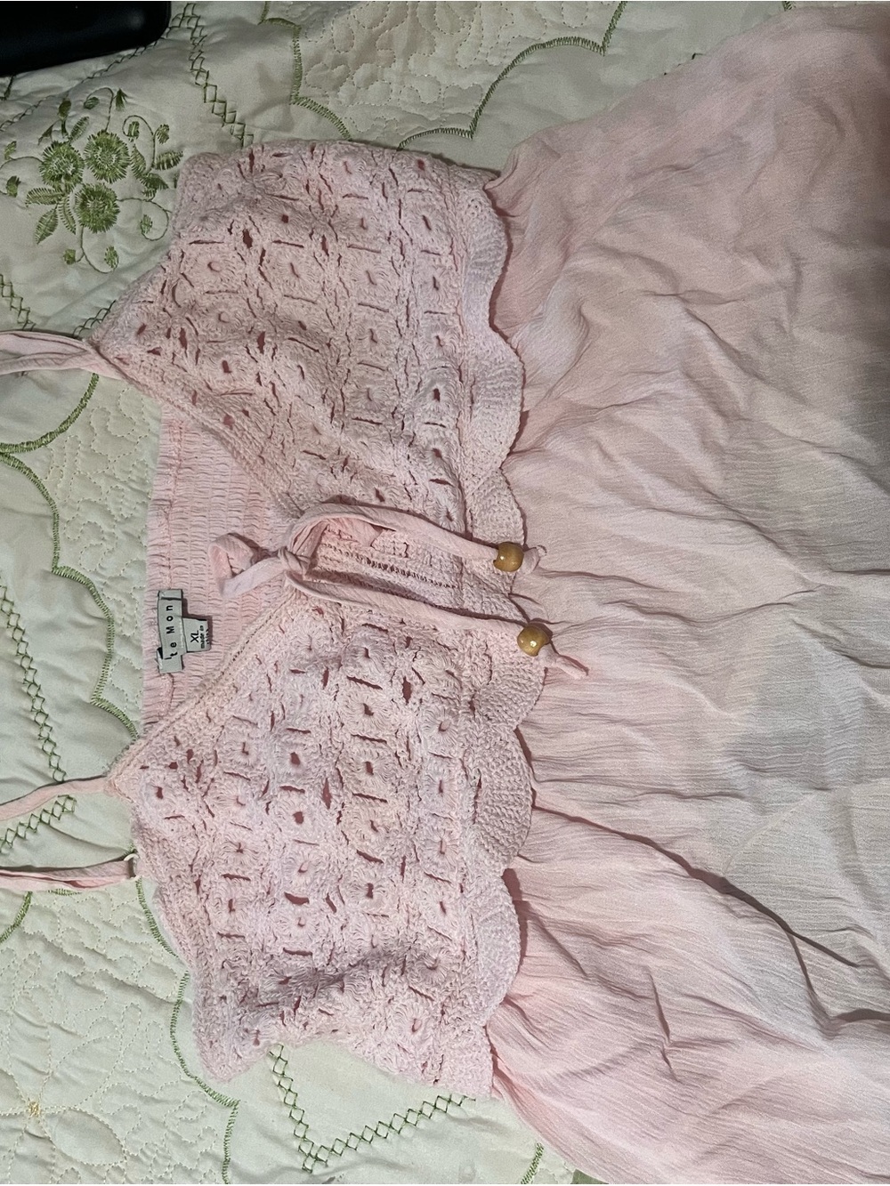 Light Pink Crochet Bust Summer Top